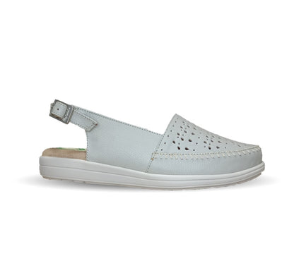 Sandalia de Confort de piel de ternera con Shock Point Capricho 85005 Hueso para mujer