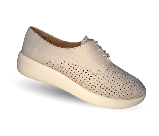 Tenis Urbano Sneakers de piel de ternera con Shock Point Capricho 86004 Hueso para mujer