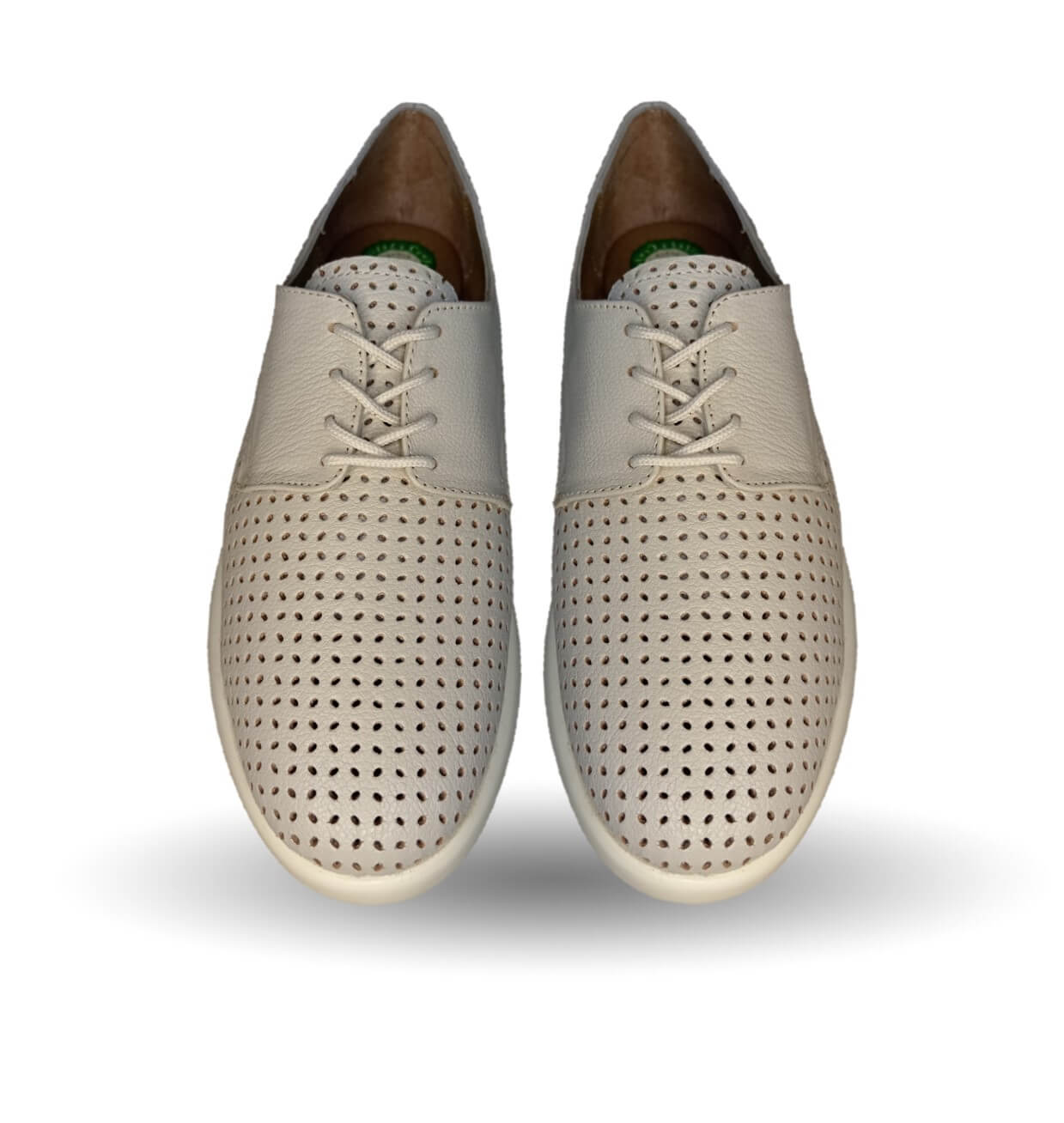 Tenis Urbano Sneakers de piel de ternera con Shock Point Capricho 86004 Hueso para mujer