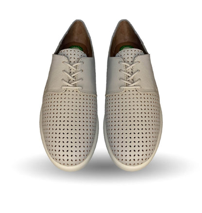 Tenis Urbano Sneakers de piel de ternera con Shock Point Capricho 86004 Hueso para mujer