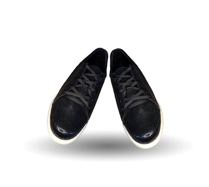 Tenis Urbano Sneakers de piel de ternera con Shock Point Capricho 86006 Negro para mujer