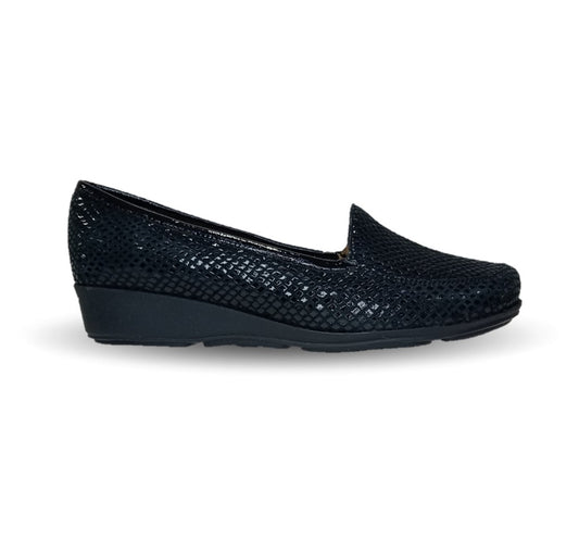 Zapato de Confort y Casual de piel de ternera con Shock Point Capricho 92 Negro para mujer