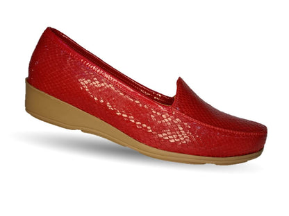 Zapato de Confort y Casual de piel de ternera con Shock Point Capricho 92 Rojo para mujer