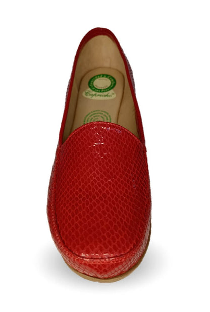 Zapato de Confort y Casual de piel de ternera con Shock Point Capricho 92 Rojo para mujer