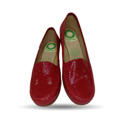 Zapato de Confort y Casual de piel de ternera con Shock Point Capricho 92 Rojo para mujer