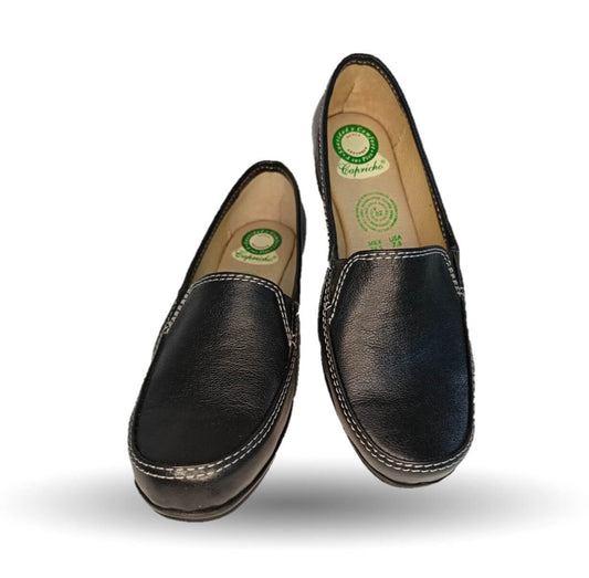 Zapato de Confort y Casual de piel de ternera con Shock Point Capricho 965 Negro para mujer