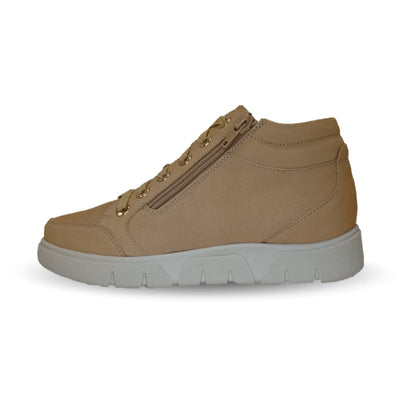 Bota de Confort y Casual de piel de ternera con Shock Point Capricho 97001 Capuchino para mujer