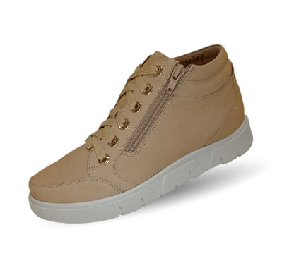 Bota de Confort y Casual de piel de ternera con Shock Point Capricho 97001 Capuchino para mujer