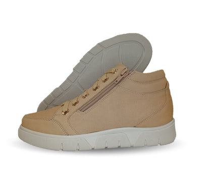 Bota de Confort y Casual de piel de ternera con Shock Point Capricho 97001 Capuchino para mujer