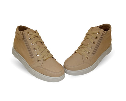 Bota de Confort y Casual de piel de ternera con Shock Point Capricho 97001 Capuchino para mujer