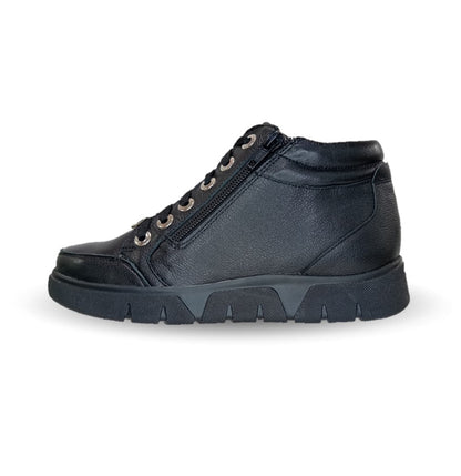 Bota de Confort y Casual de piel de ternera con Shock Point Capricho 97001 Negro para mujer
