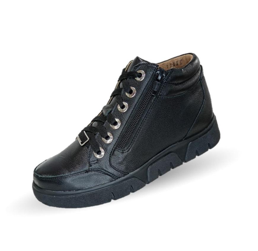 Bota de Confort y Casual de piel de ternera con Shock Point Capricho 97001 Negro para mujer