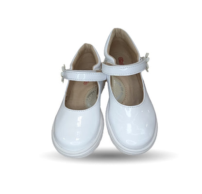 Zapato Casual con contactel Chabelo 138 Charol Blanco para niña