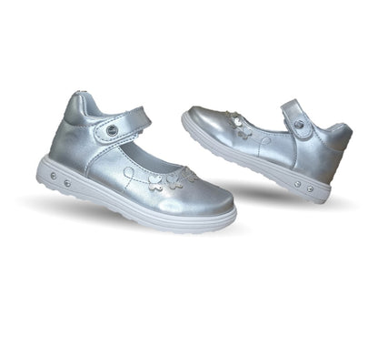 Zapato Casual con contactel Chabelo 181 Plata para niña