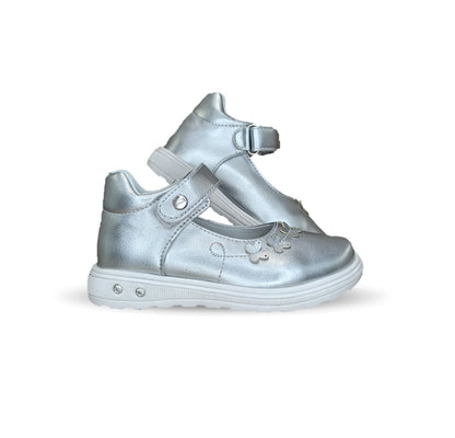Zapato Casual con contactel Chabelo 181 Plata para niña