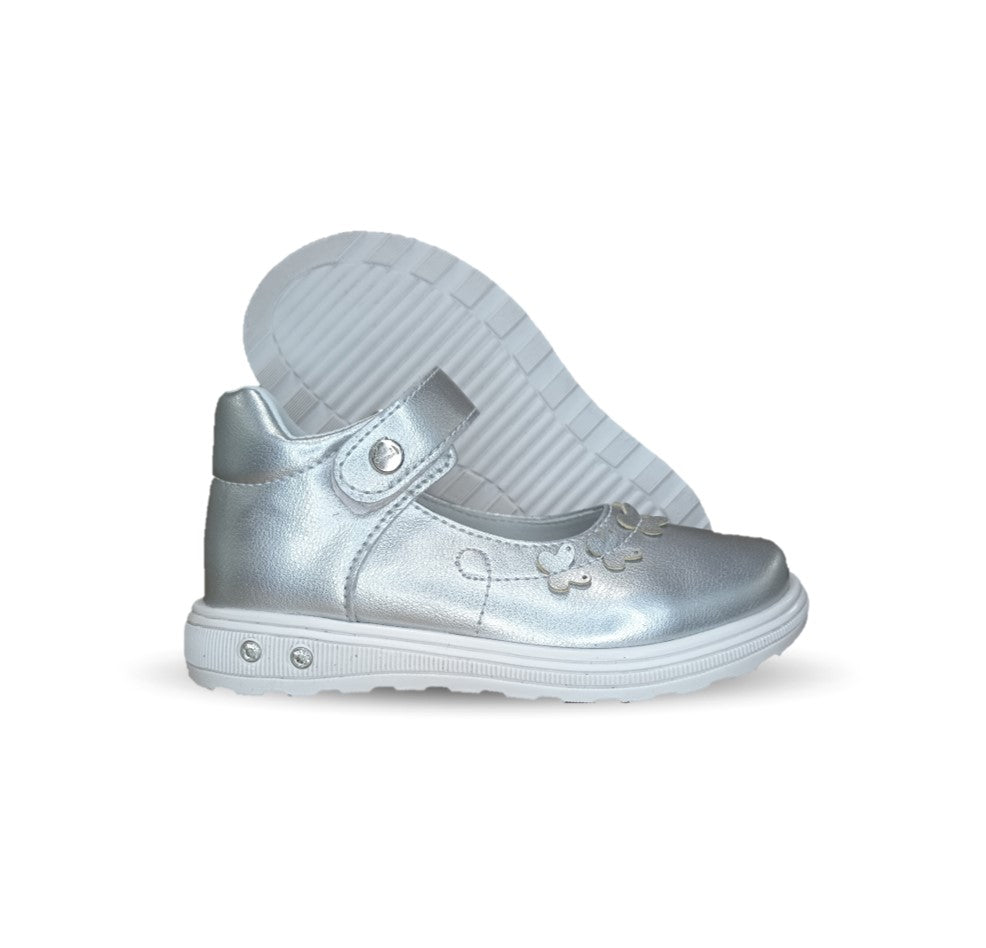 Zapato Casual con contactel Chabelo 181 Plata para niña