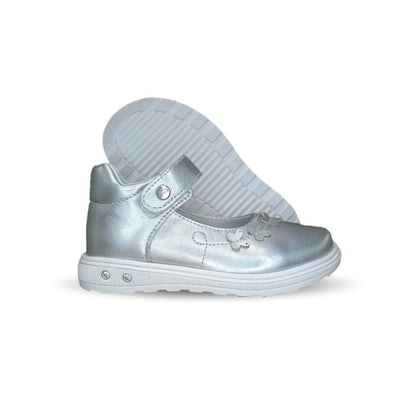 Zapato Casual con contactel Chabelo 181 Plata para niña