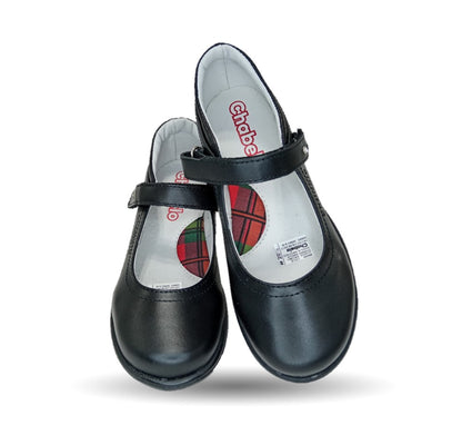 Zapato Escolar y Casual de piel con contactel Chabelo 23 Negro para niña