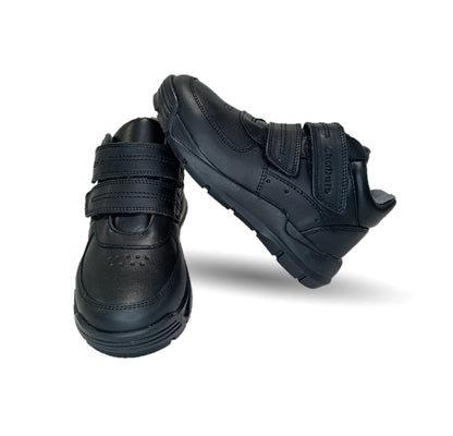 Zapato tipo Bota Escolar y Casual de piel con contactel Chabelo 596 Negro para niño