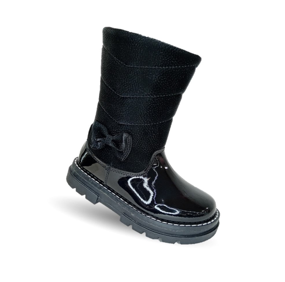 Bota Casual Chabelo con cierre interno 618 Charol Negro para niña