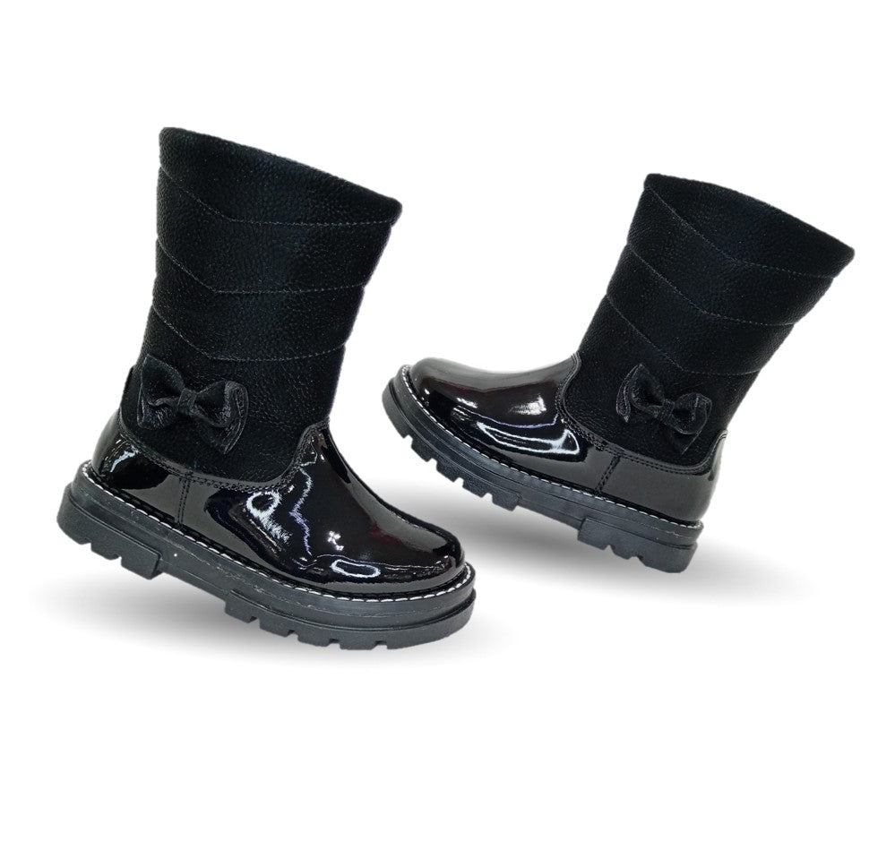 Bota Casual Chabelo con cierre interno 618 Charol Negro para niña