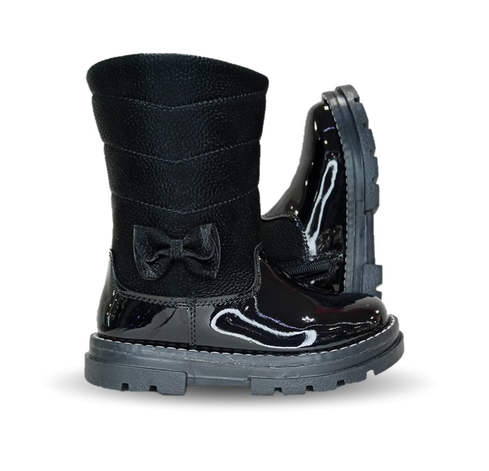 Bota Casual Chabelo con cierre interno 618 Charol Negro para niña