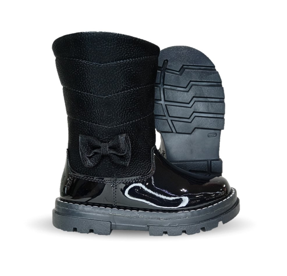 Bota Casual Chabelo con cierre interno 618 Charol Negro para niña