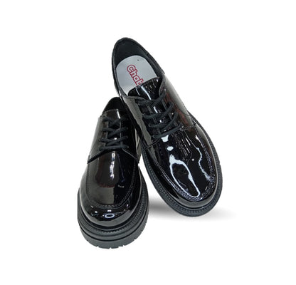 Zapato Casual y Escolar con agujetas Chabelo 745 Charol Negro para niña