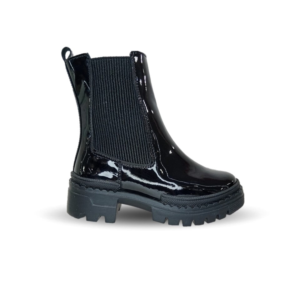Bota Casual y Escolar con elásticos Chabelo 880 Charol Negro para niña