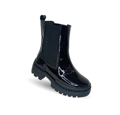 Bota Casual y Escolar con elásticos Chabelo 880 Charol Negro para niña