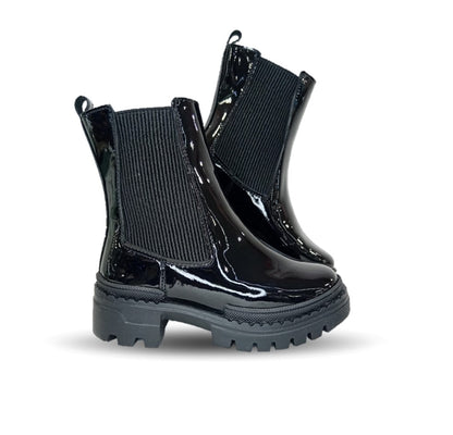 Bota Casual y Escolar con elásticos Chabelo 880 Charol Negro para niña