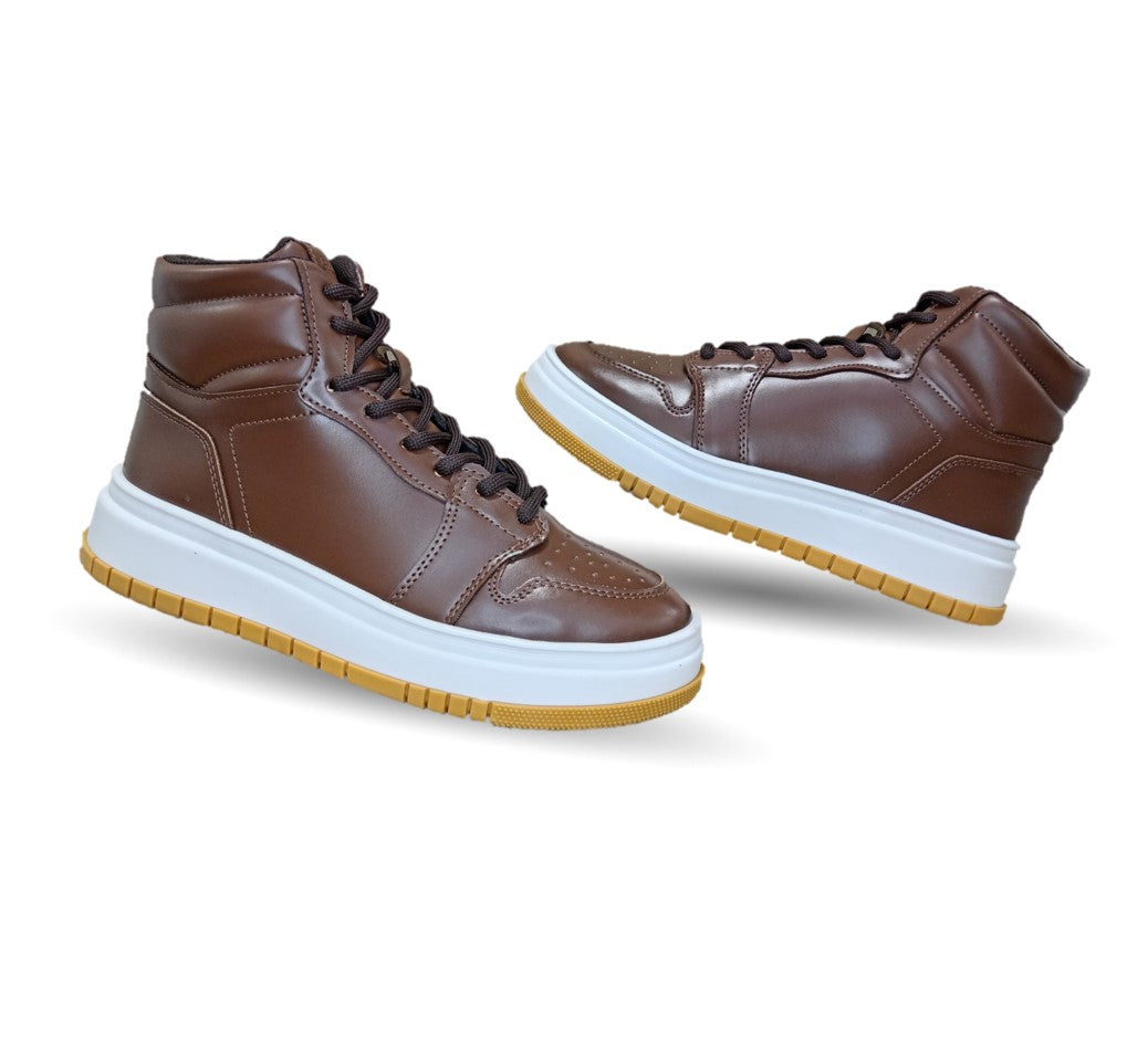 Tenis tipo Bota con agujetas Chabelo 890 Cogñac para niño