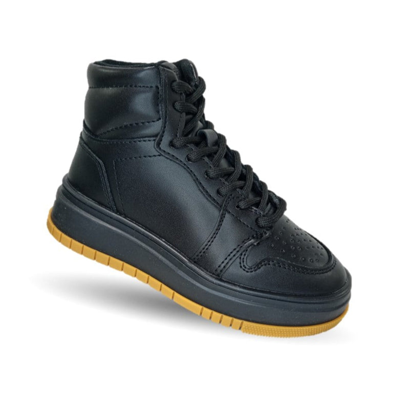 Tenis tipo Bota con agujetas Chabelo 890 Negro para niño