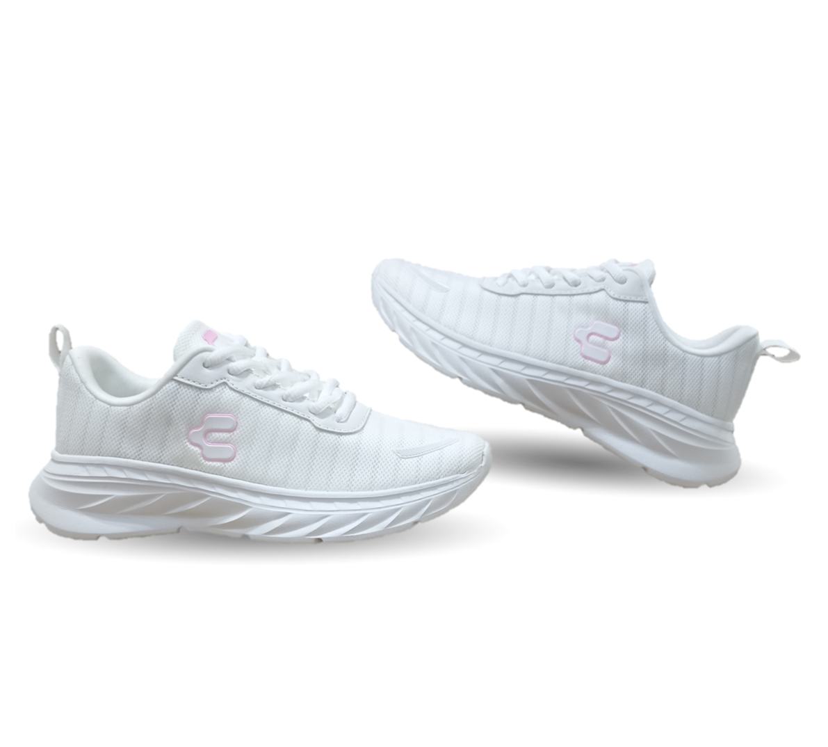 Tenis deportivo Charly 3022 Blanco/Rosa para mujer