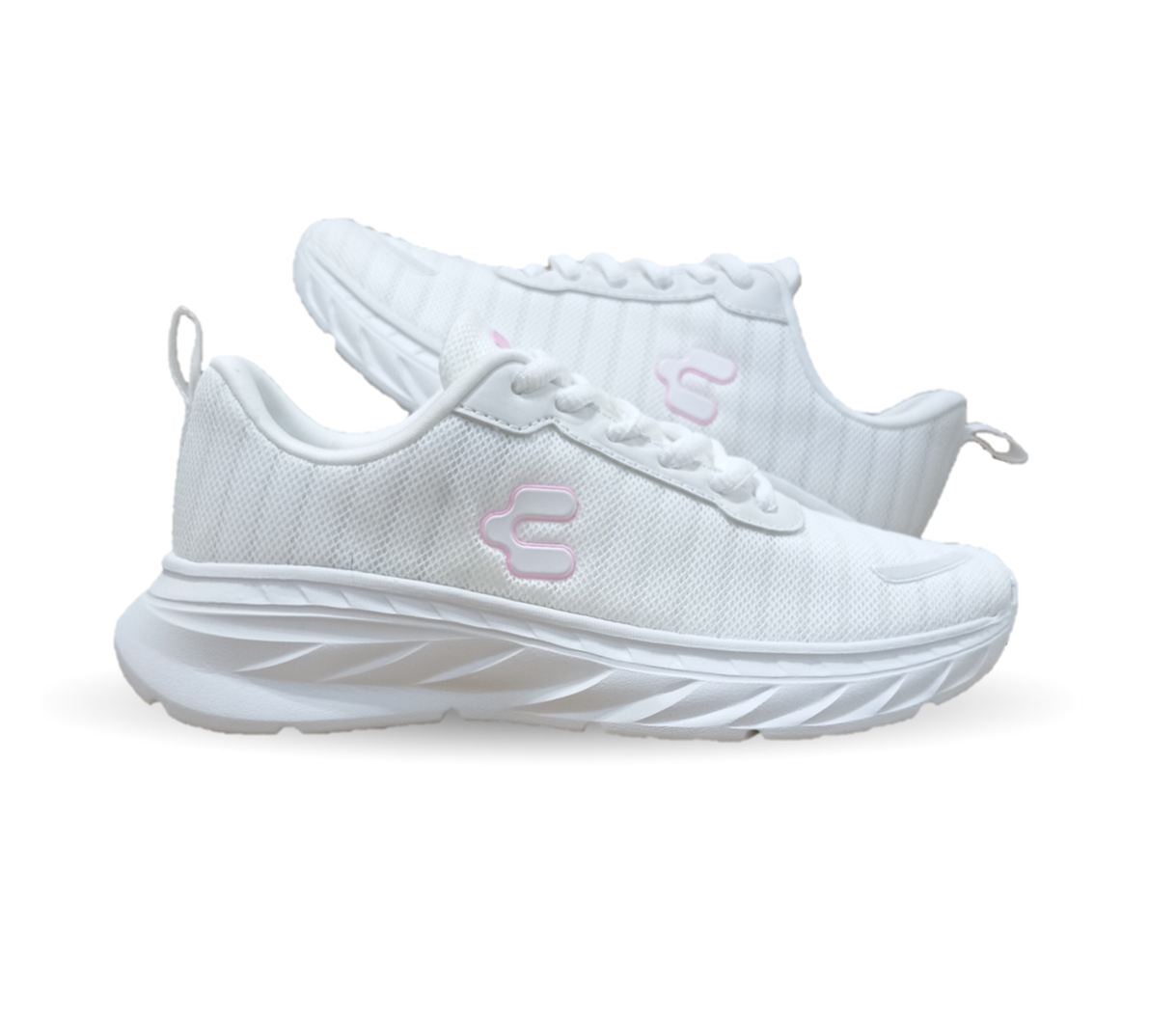 Tenis deportivo Charly 3022 Blanco/Rosa para mujer