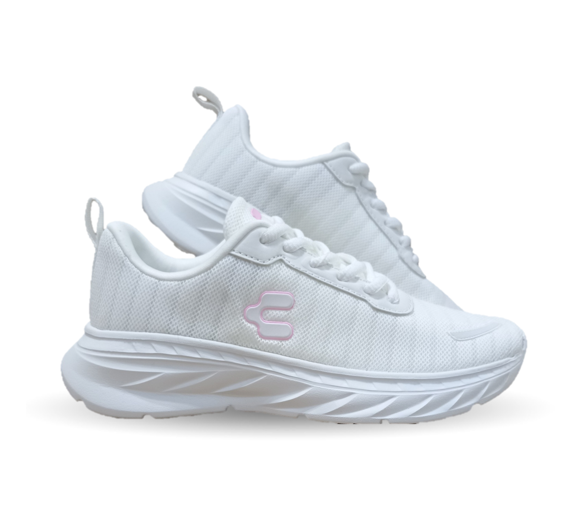 Tenis deportivo Charly 3022 Blanco/Rosa para mujer