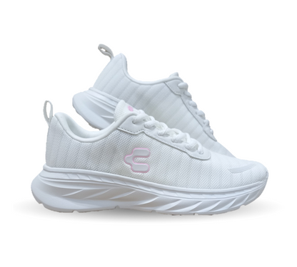Tenis deportivo Charly 3022 Blanco/Rosa para mujer