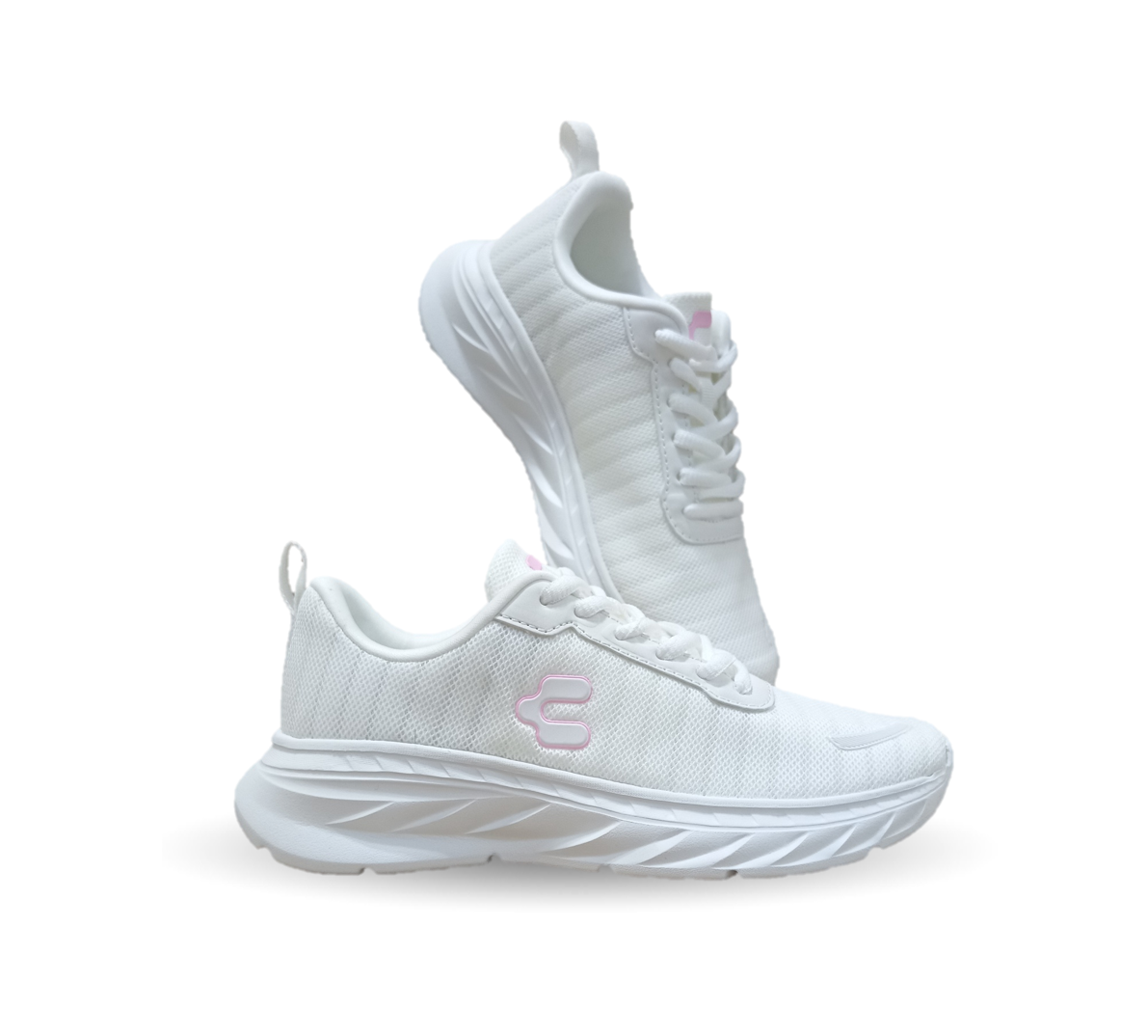 Tenis deportivo Charly 3022 Blanco/Rosa para mujer
