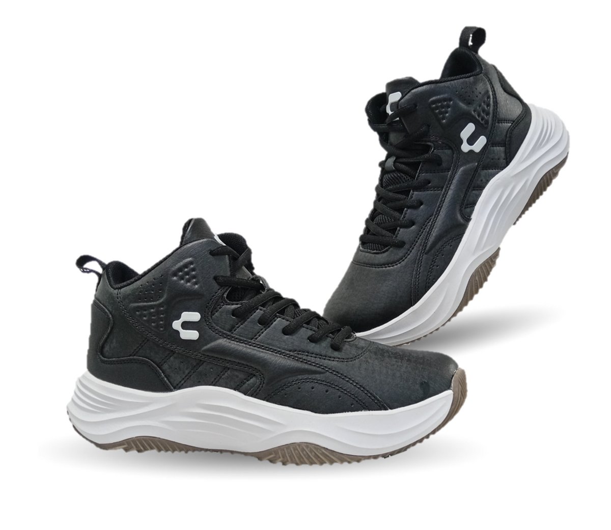 Tenis tipo Bota Deportivo Charly 8198 Negro/Blanco para hombre