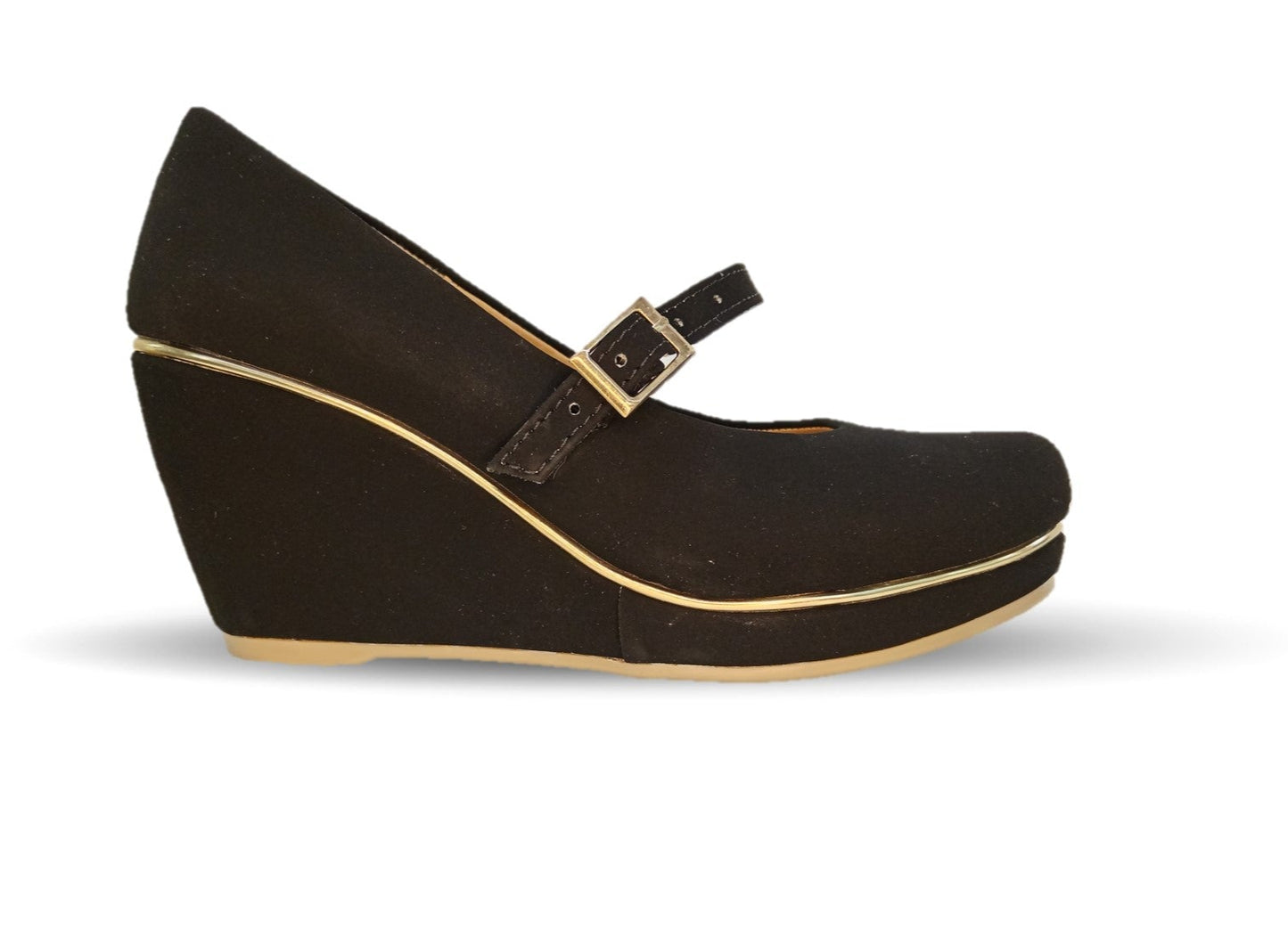 Zapato de Vestir y Casual con cuña mediana Lady Christian 121 Negro para mujer
