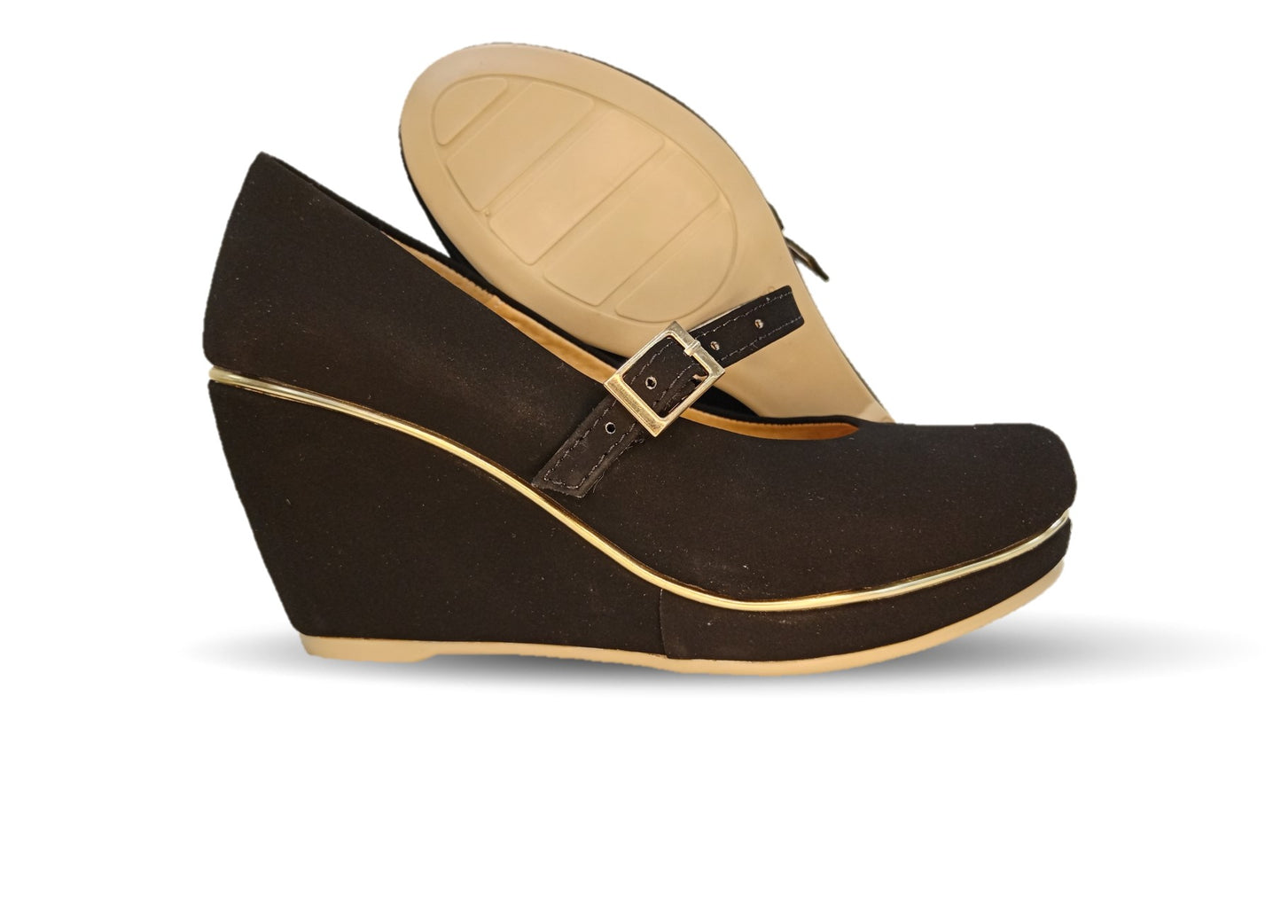 Zapato de Vestir y Casual con cuña mediana Lady Christian 121 Negro para mujer