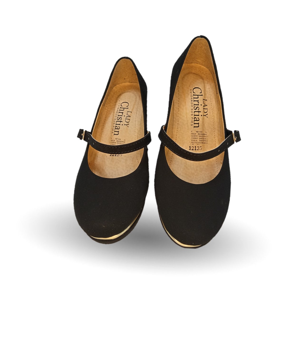 Zapato de Vestir y Casual con cuña mediana Lady Christian 121 Negro para mujer
