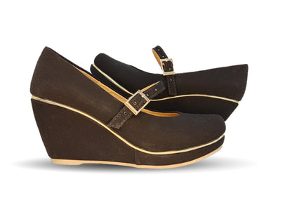 Zapato de Vestir y Casual con cuña mediana Lady Christian 121 Negro para mujer