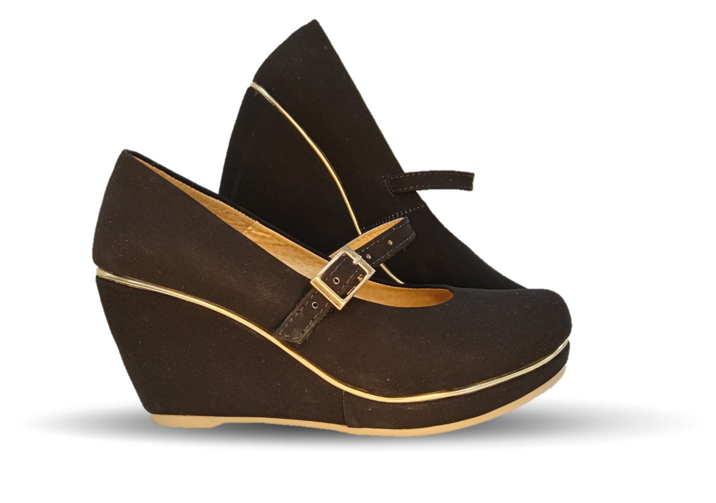 Zapato de Vestir y Casual con cuña mediana Lady Christian 121 Negro para mujer