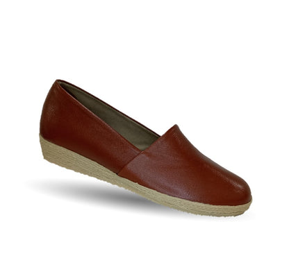 Zapato Casual de piel de cabra con yute natural Lady Christian 333 Avellana para mujer