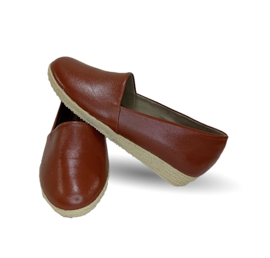 Zapato Casual de piel de cabra con yute natural Lady Christian 333 Avellana para mujer