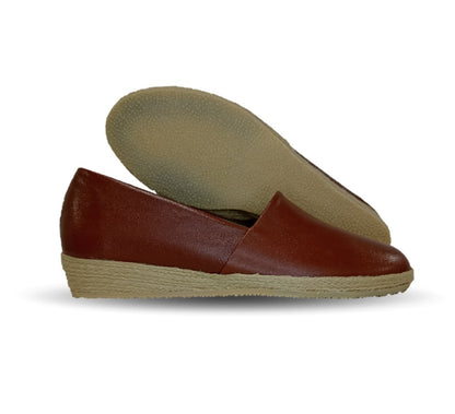 Zapato Casual de piel de cabra con yute natural Lady Christian 333 Avellana para mujer