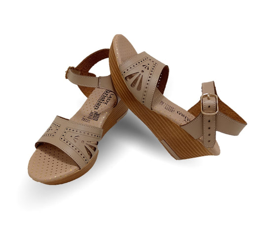 Sandalia Casual de moda con cuña mediana Lady Christian 381 Maquillaje para mujer