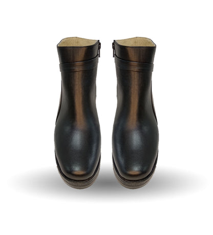 Botín de Vestir y Casual de moda de piel con tacón mediano Lady Christian 610 Negro para mujer