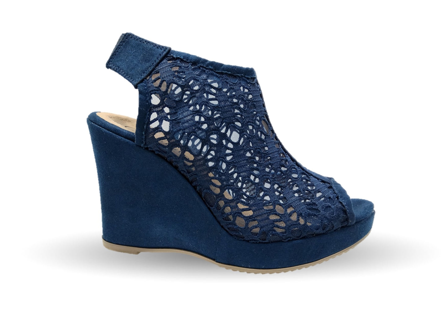 Sandalia Casual de moda con tacón alto Lady Christian 701 Azul Marino para mujer